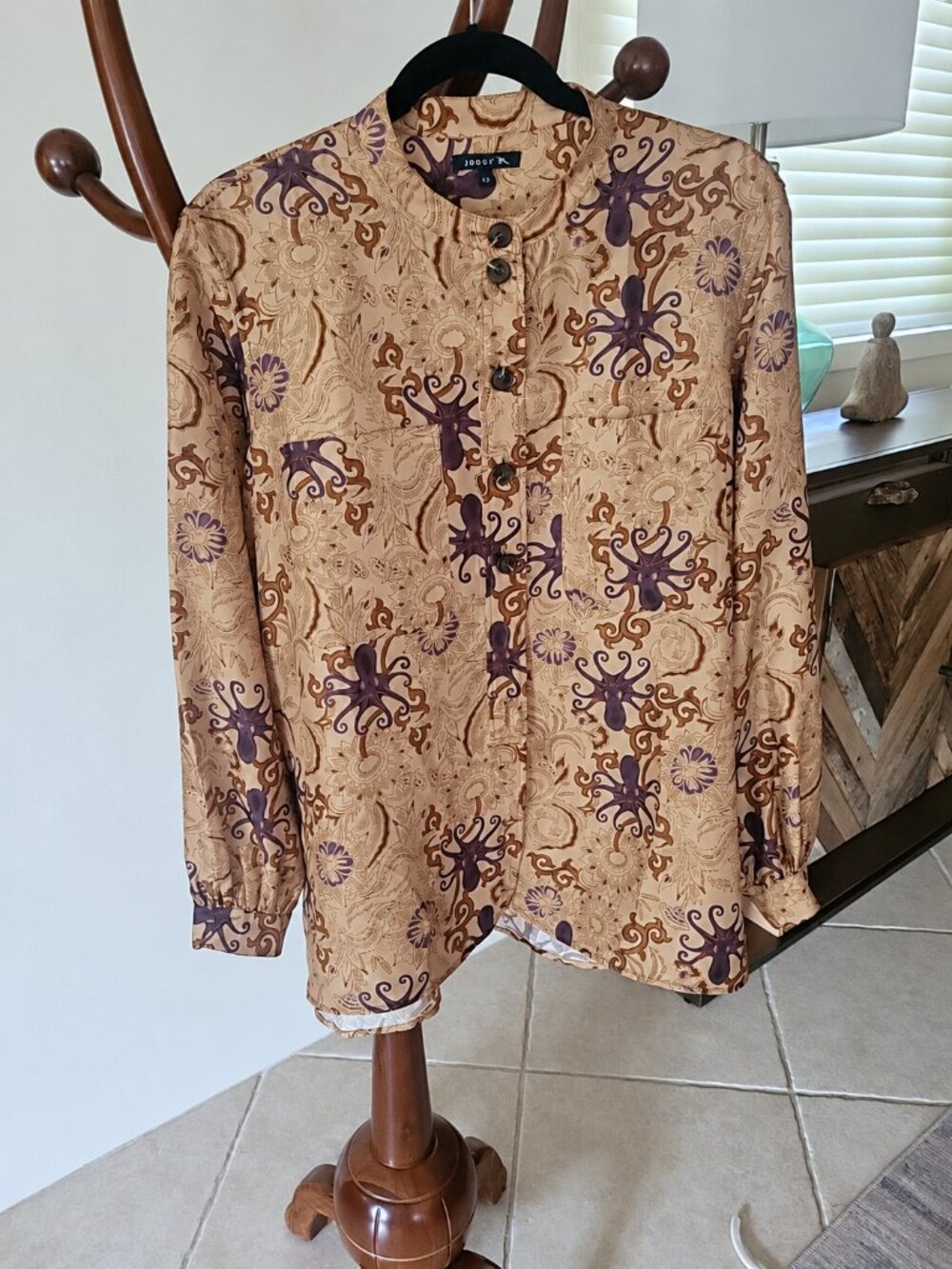 SOEUR 100% Silk Printed Blouse — Size EU 42 /US 10— NWOT